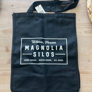 Magnolia Black Tote with White Logo